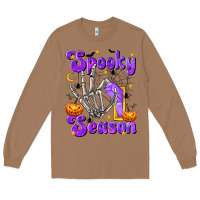 Toasted Coconut Spooky Season On Long Sleeve Tee - texasbilliewilder