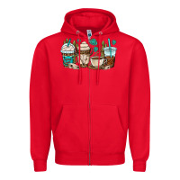 Red bull skull coffee cups Zipper Hoodie - OliviaCreatesArt