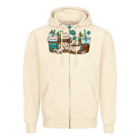 Sandshell bull skull coffee cups Zipper Hoodie - OliviaCreatesArt