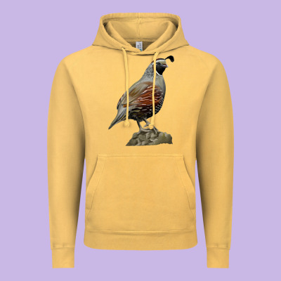 California Quail Bird Vintage Hoodie Designed By Ranaportraitstore
