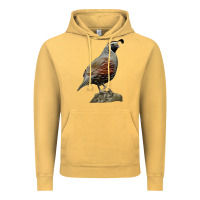 Vintage Mustard California Quail Bird Vintage Hoodie - RanaPortraitStore