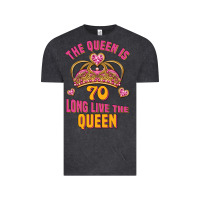 Vintage Black the queen is 70 long live the queen Vintage Tee - Jasminsmagicworld