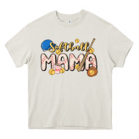 Cream softball MAMA Heavy Core Tee - MaliasSmallBusiness