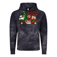 Cloud Black happy new year 2022 christmas truck with american flag Vintage Hoodie - Jasminsmagicworld