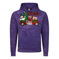 Cloud Purple happy new year 2022 christmas truck with american flag Vintage Hoodie - Jasminsmagicworld