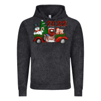 Vintage Black happy new year 2022 christmas truck with american flag Vintage Hoodie - Jasminsmagicworld