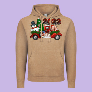 Happy New Year 2022 Christmas Truck With American Flag Vintage Hoodie Designed By Jasminsmagicworld