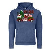 Vintage Denim happy new year 2022 christmas truck with american flag Vintage Hoodie - Jasminsmagicworld