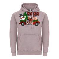 Vintage Zinc happy new year 2022 christmas truck with american flag Vintage Hoodie - Jasminsmagicworld