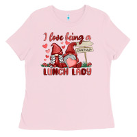 Bubblegum Pink i love being a lunch lady Ladies Tee - MaliasSmallBusiness
