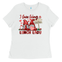 White i love being a lunch lady Ladies Tee - MaliasSmallBusiness