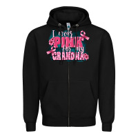 Black i wear pink for my grandma Zipper Hoodie - FaDigitalArtStudio