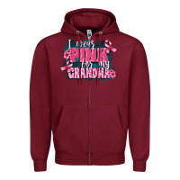 Burgundy i wear pink for my grandma Zipper Hoodie - FaDigitalArtStudio