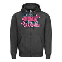 Charcoal Heather i wear pink for my grandma Zipper Hoodie - FaDigitalArtStudio