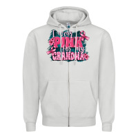 Dove Grey i wear pink for my grandma Zipper Hoodie - FaDigitalArtStudio