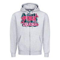 Heather Grey i wear pink for my grandma Zipper Hoodie - FaDigitalArtStudio