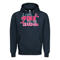 Navy i wear pink for my grandma Zipper Hoodie - FaDigitalArtStudio