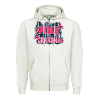 Oatmeal Heather i wear pink for my grandma Zipper Hoodie - FaDigitalArtStudio