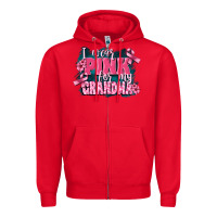 Red i wear pink for my grandma Zipper Hoodie - FaDigitalArtStudio
