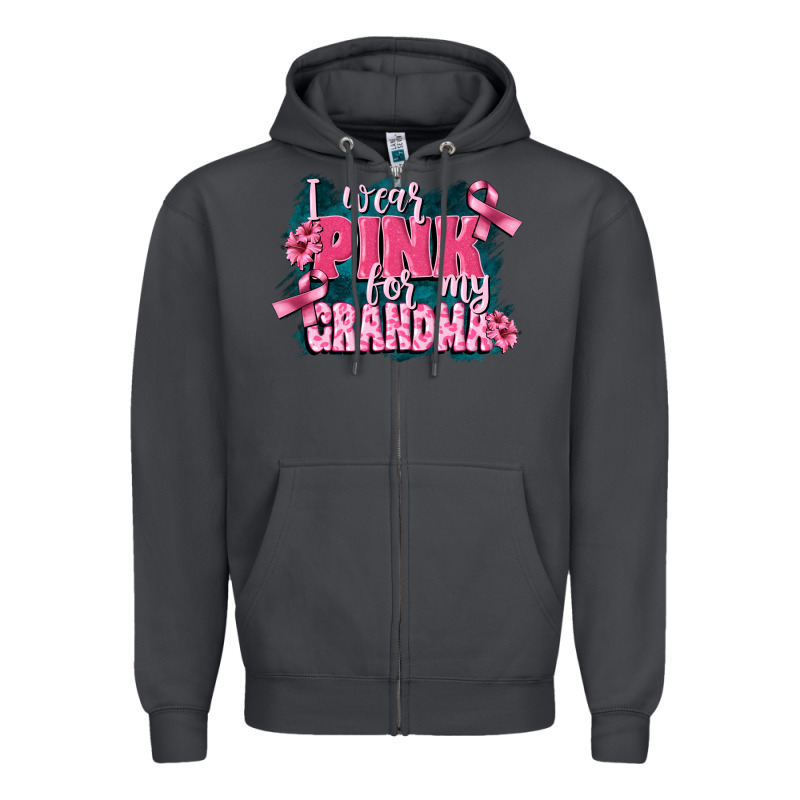 I Wear Pink For My Grandma Zipper Hoodie by FaDigitalArtStudio | Teevron