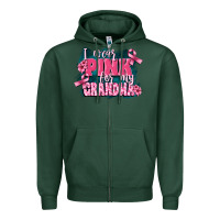 Sports Green i wear pink for my grandma Zipper Hoodie - FaDigitalArtStudio