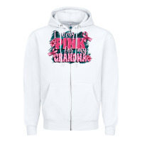 White i wear pink for my grandma Zipper Hoodie - FaDigitalArtStudio