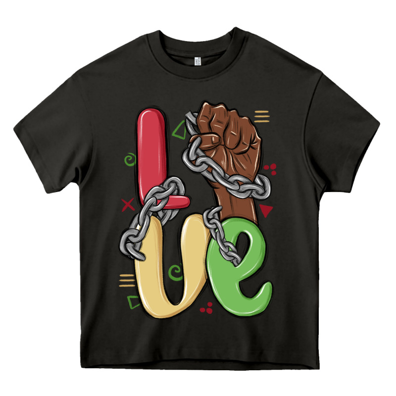Love Juneteenth Heavy Core Tee by MaliasSmallBusiness | Teevron