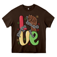 Chocolate Brown love juneteenth Heavy Core Tee - MaliasSmallBusiness