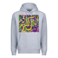 Heather Grey mardi gras cowhide Premium Hoodie - RanaPortraitStore