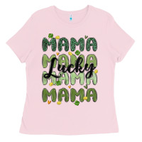 Bubblegum Pink lucky mama Ladies Tee - MaliasSmallBusiness