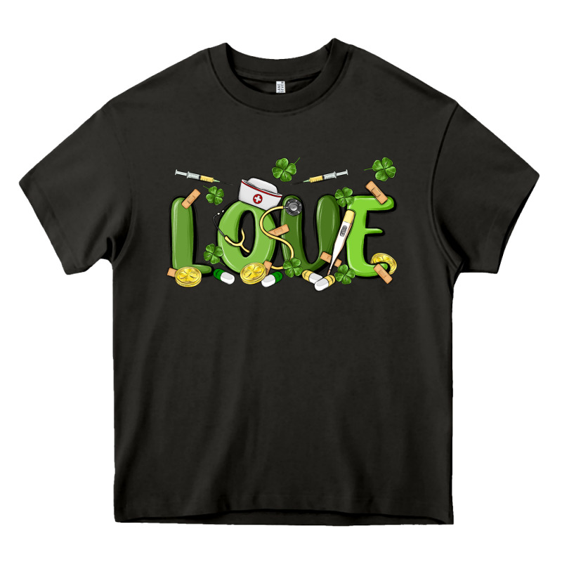 St Patricks Love Nurse Heavy Core Tee by MaliasSmallBusiness | Teevron