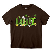 Chocolate Brown st patricks love nurse Heavy Core Tee - MaliasSmallBusiness