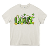 Cream st patricks love nurse Heavy Core Tee - MaliasSmallBusiness