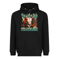 Black Somebody's Problem Bull Skull Heavyweight Hoodie - FaDigitalArtStudio