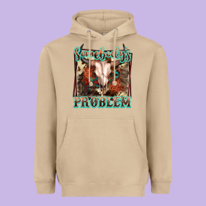 Somebody's Problem Bull Skull Heavyweight Hoodie Designed By Fadigitalartstudio