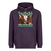 Plum Somebody's Problem Bull Skull Heavyweight Hoodie - FaDigitalArtStudio