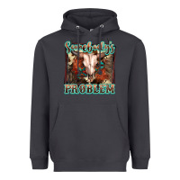 Smoke Somebody's Problem Bull Skull Heavyweight Hoodie - FaDigitalArtStudio