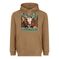 Toasted Coconut Somebody's Problem Bull Skull Heavyweight Hoodie - FaDigitalArtStudio