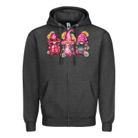 Charcoal Heather breast cancer gnomes Zipper Hoodie - FaDigitalArtStudio