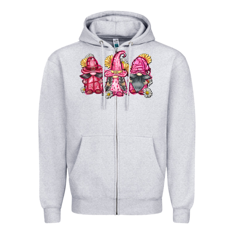 Breast Cancer Gnomes Zipper Hoodie by FaDigitalArtStudio | Teevron