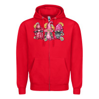Red breast cancer gnomes Zipper Hoodie - FaDigitalArtStudio