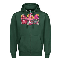 Sports Green breast cancer gnomes Zipper Hoodie - FaDigitalArtStudio