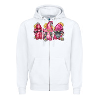 White breast cancer gnomes Zipper Hoodie - FaDigitalArtStudio