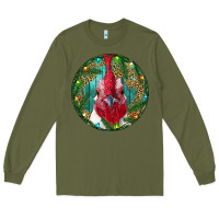 Army Green Roaster Head Christmas Long Sleeve Tee - RanaPortraitStore