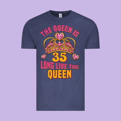 The Queen Is 35 Long Live The Queen Vintage Tee Designed By Jasminsmagicworld