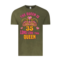 Vintage Olive the queen is 35 long live the queen Vintage Tee - Jasminsmagicworld