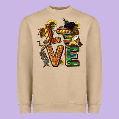 Love Juneteenth Africa Heavyweight Sweatshirt Designed By Cowgirlartshop