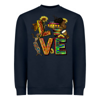 Navy love juneteenth africa Heavyweight Sweatshirt - CowGirlArtShop