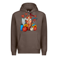Coffee Basketball Sunflower Frappe Premium Hoodie - FaDigitalArtStudio
