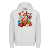 Dove Grey Basketball Sunflower Frappe Premium Hoodie - FaDigitalArtStudio